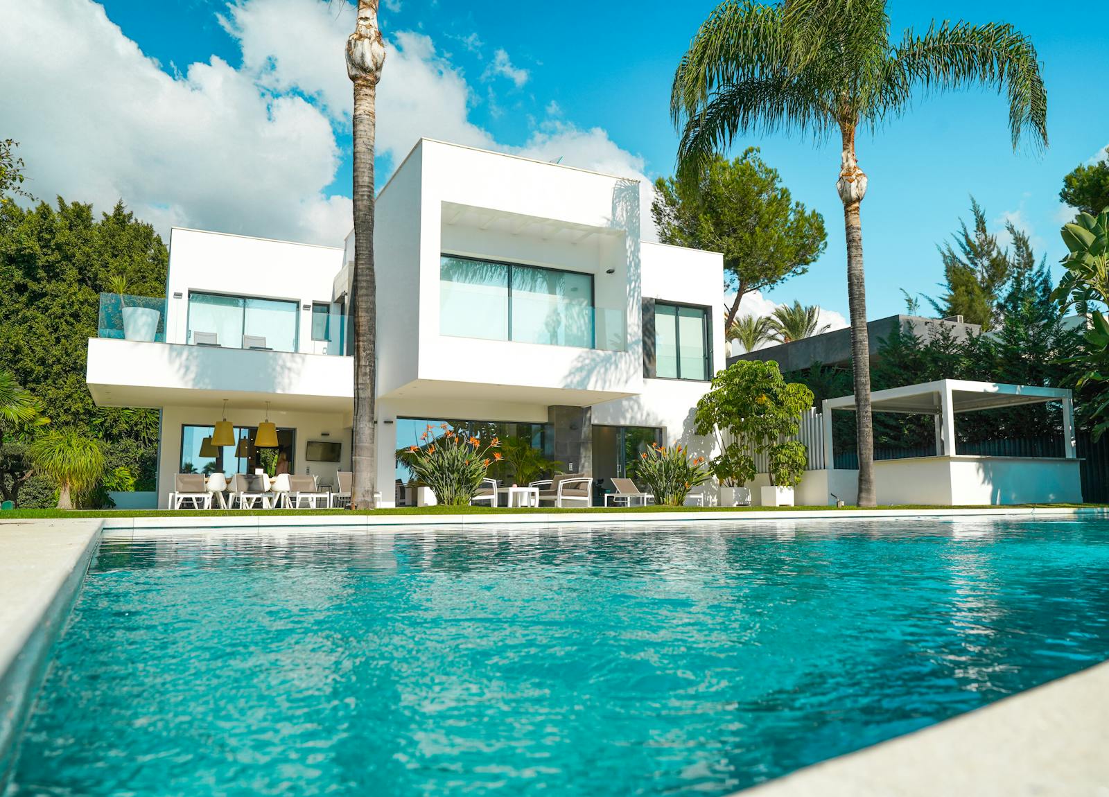 Villa exterior with pool