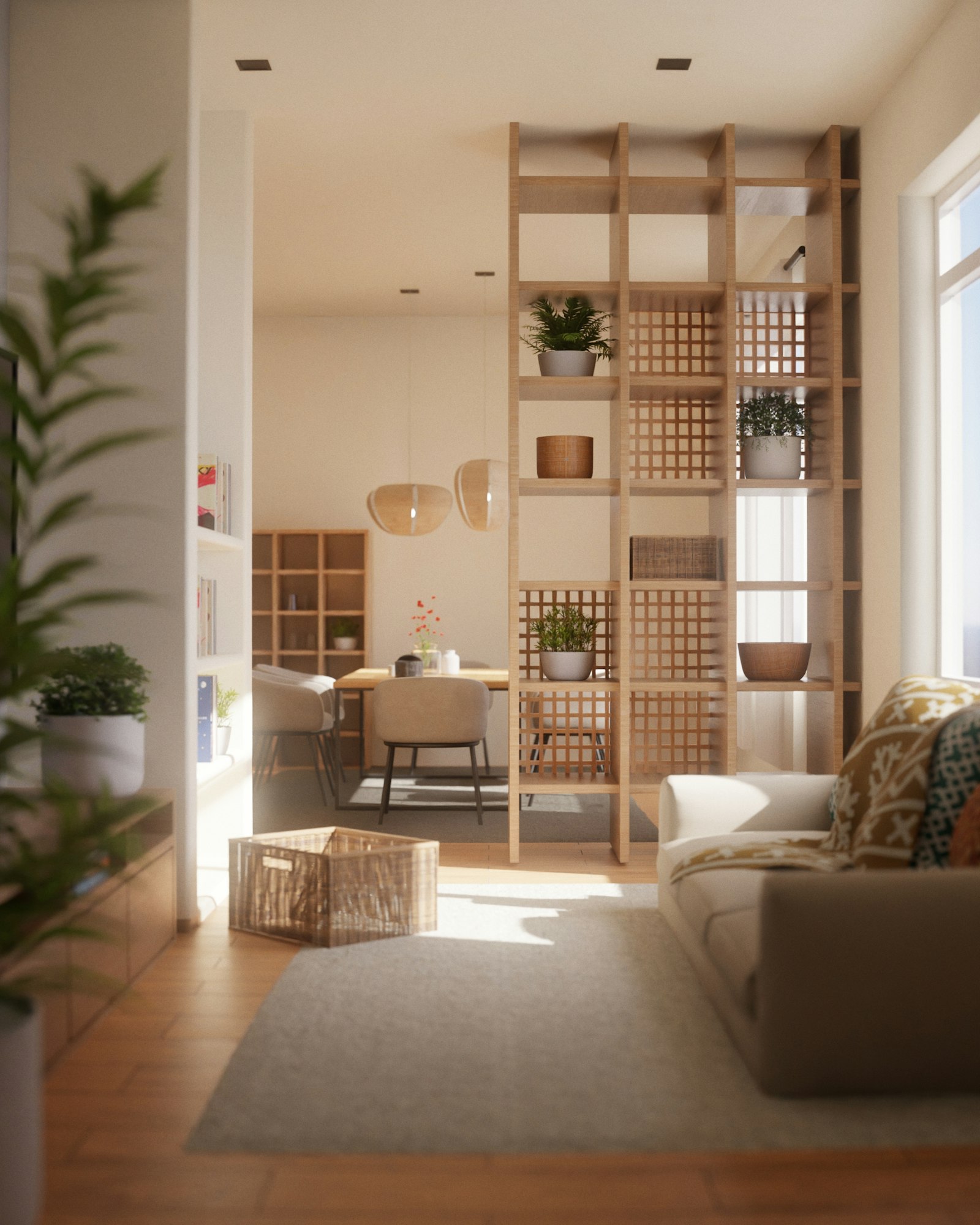 Living room with natural light